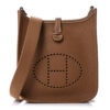 Brown Hermes Evelyne TPM Messenger bag in Taurillon Clemence Leather