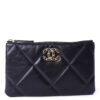Chanel 19 mini wallet in black lambskin leather
