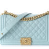 Chanel Medium Boy bag in Light Blue Caviar Leather