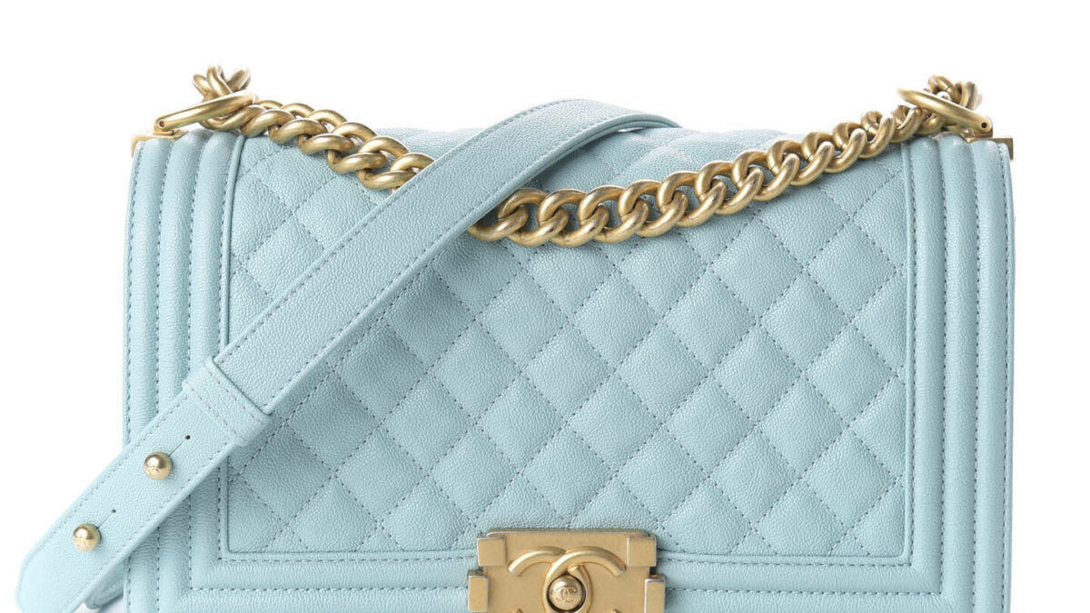 Chanel Medium Boy Bag In Light Blue Caviar Leather - Wornright  Authenticated Shopping