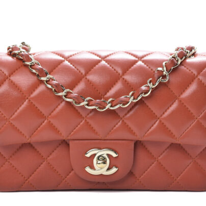 Chanel Mini Rectangular Flap Bag in Orange Leather