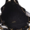 Chanel Paris Rome small drawstring black leather lambskin bag interior