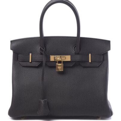 Hermes Birkin 30 Bag in Black Togo Leather