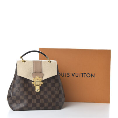 Louis Vuitton Clapton Cream Backpack in Damier Ebene like new with box