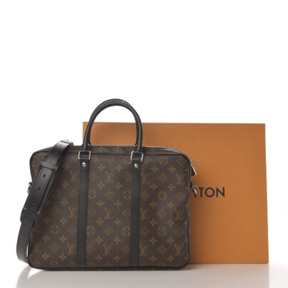 Louis Vuitton Macassar Document Carrier Bag with LV box