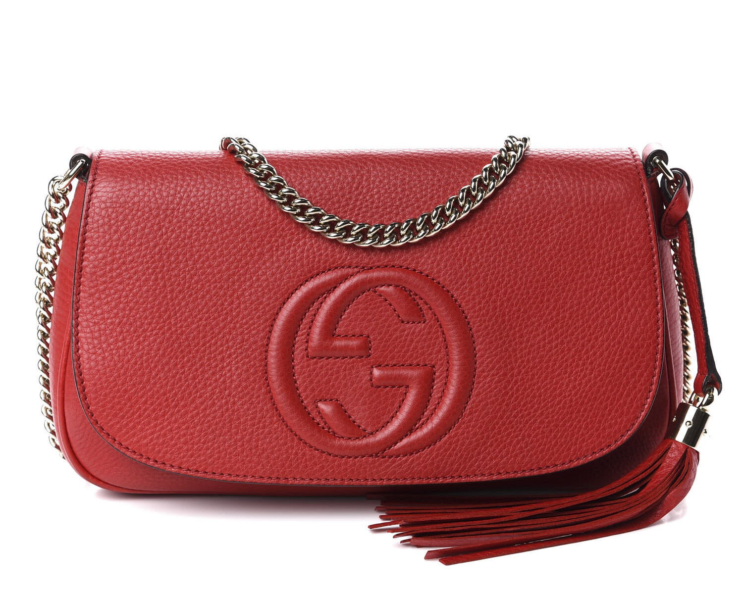 Red Gucci Medium Soho Crossbody Flap Bag - Wornright Authenticated