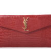 Saint Laurent YSL Red Clutch Crocodile Leather bag