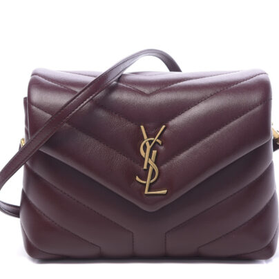 Saint Laurent YSL Toy Loulou Burgundy Shoulder Bag
