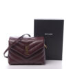 Saint Laurent YSL Toy Loulou Burgundy Shoulder Bag new with box