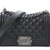 Small Chanel Boy Leather Flap Bag in Black Caviar Leather