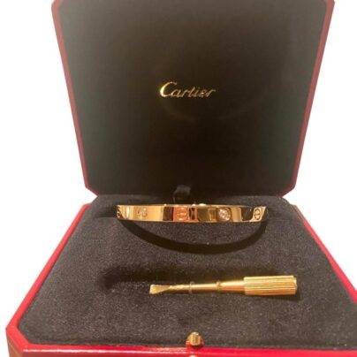 Cartier Love Bracelet Rose Gold Diamond Size 18