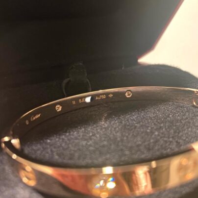 Cartier Love Bracelet Rose Gold Diamond Size 18 front