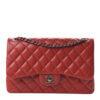 Chanel Classic Jumbo Double Flap Red Caviar Leather Bag