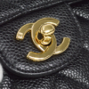 Chanel Classic Medium Handbag Black Caviar Leather closure