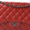Chanel Jumbo Classic Double Flap Red Caviar Leather Bag
