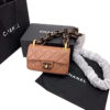 Chanel Mini Orange flap bag SS23 Chunky Chain Wenge Wood AS4165