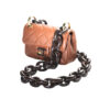Chanel Mini Orange flap bag SS23 Chunky Chain Wenge Wood side