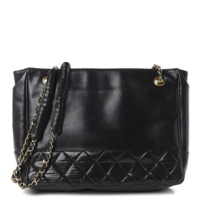 Chanel Shopping Tote Black Lambskin leather