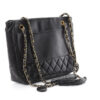 Chanel Shopping Tote Black Lambskin leather side