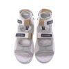Chanel White Grey Gladiator Velcro Sandals