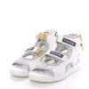 Chanel White Grey Gladiator Velcro Sandals front