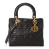 Christian Dior Lady Dior Medium Black Lambskin Leather Bag