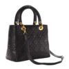 Christian Dior Medium Lady Dior Black Lambskin Leather Bag