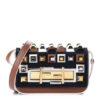 Fendi 3Baguette Vitello Dulce Studded Mini Shoulder Bag Brown