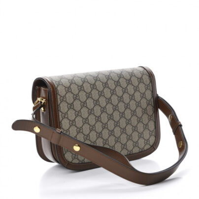 Gucci GG Supreme Horsebit 1955 Brown Beige Shoulder Bag back