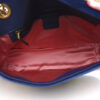 Gucci Small GG Marmont Embroidered Blue Shoulder Bag interior