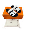 Hermes Chypre White Sandals Blanc Calf Leather