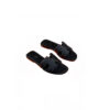 Hermes Oran Black Sandals Epsom Leather