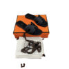 Hermes Oran Black Sandals Epsom Leather New