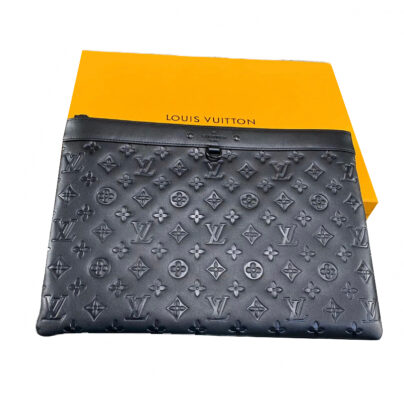Louis Vuitton Black Discovery Monogram Embossed Pochette A4 new with box