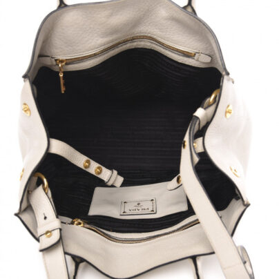 Prada Vitello Beige Daino Tote Bag interior
