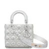 Small Dior Iridescent Lady Dior Metallic Silvertone Bag Cannage Lambskin Capsule OR Collection