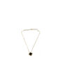 Van Cleef Arpels Vintage Alhambra Onyx Pendant Necklace Yellow Gold VCA