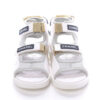 White Grey Chanel Gladiator Velcro Sandals front