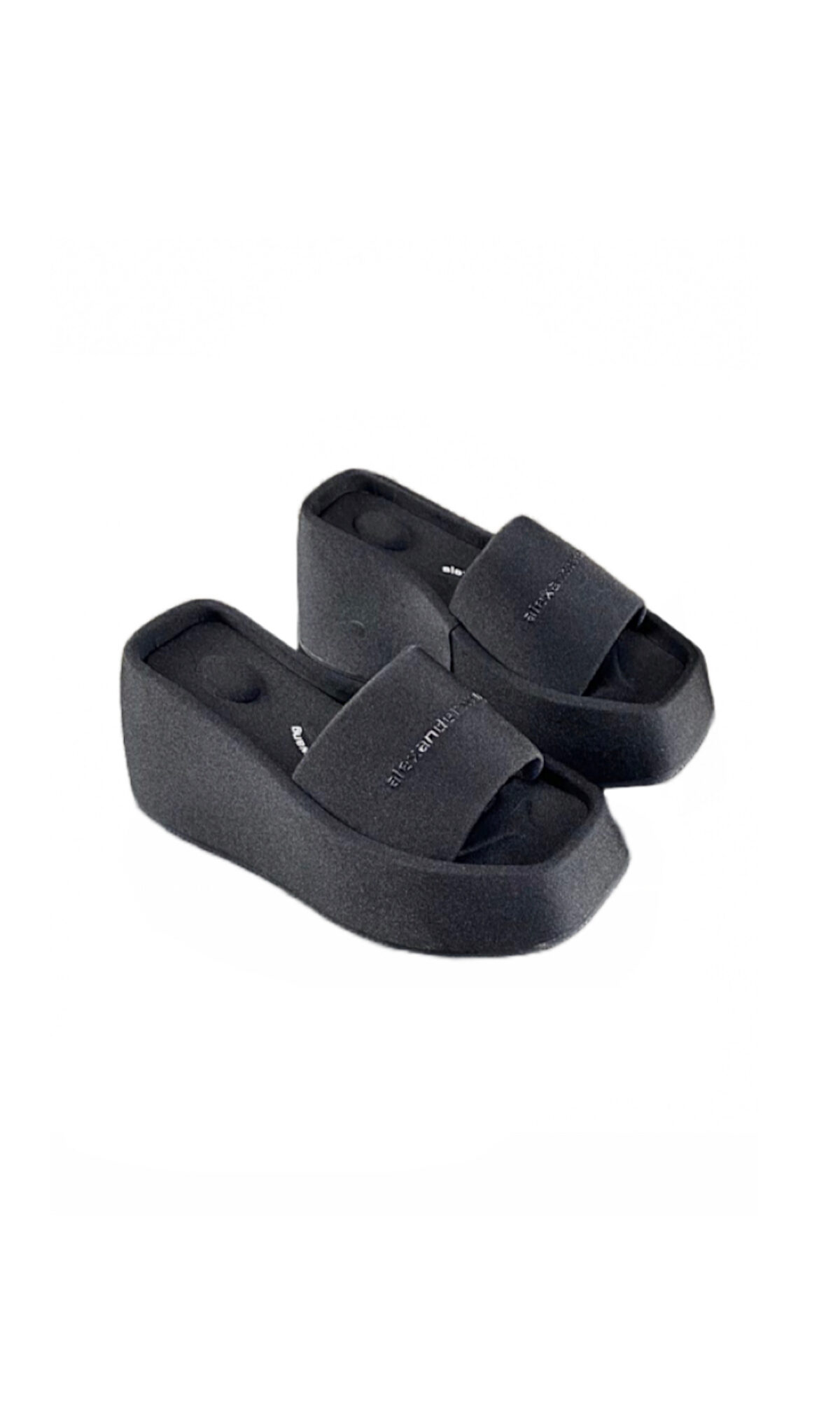 Alexander Wang Taji Black Platform Slides Size 39 | Wornright