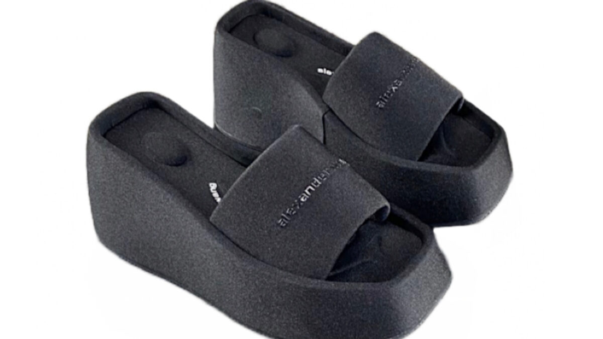 Alexander Wang Taji Black Platform Slides Size 39 | Wornright