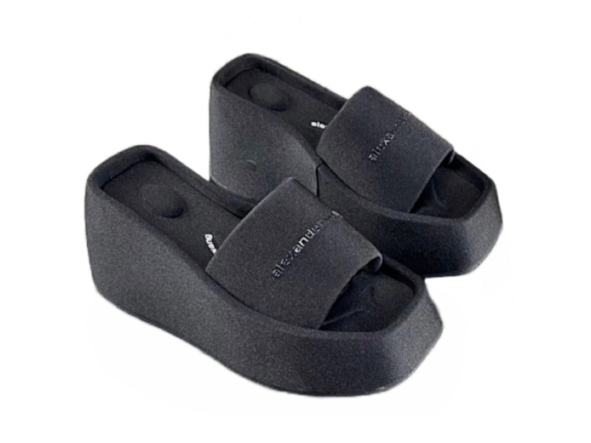 Alexander Wang Taji Black Platform Slides Size 39 | Wornright