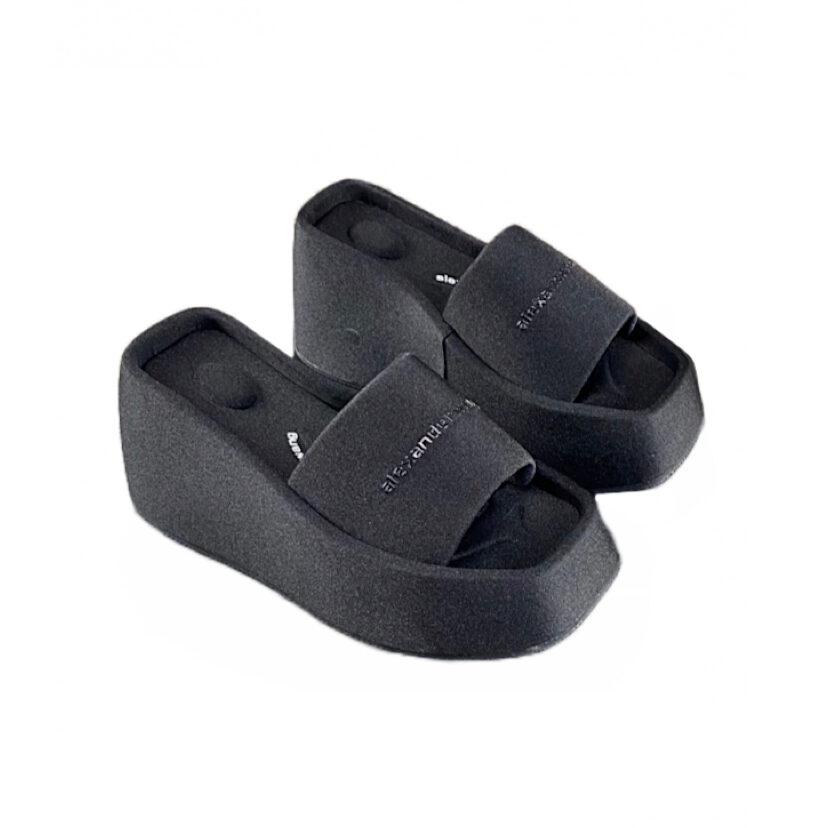 Alexander Wang Taji Black Platform Slides Size 39 | Wornright