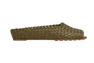 Bottega Veneta Canalazzo Peep Toe Slippers Liana Green