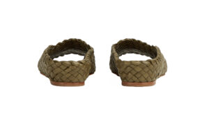 Bottega Veneta Canalazzo Peep Toe Slippers Liana Green Back