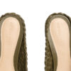 Bottega Veneta Canalazzo Peep Toe Slippers Liana Green Intrecciato leather