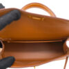 Brown Hermes Kelly Mini Epsom Gold Handbag interior