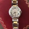 Cartier Ballon Bleu Watch 42mm Gold Silver front