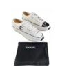 Chanel CC white leather thick sole sneakers size 42
