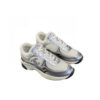 Chanel Grey White CC Sneakers mesh leather