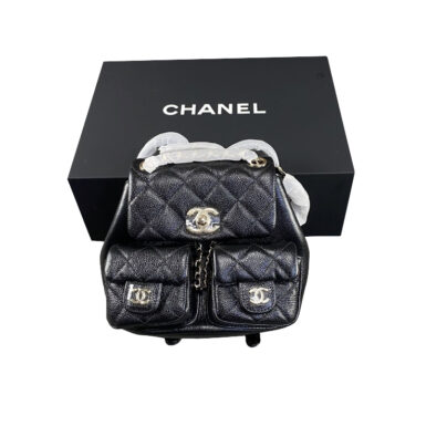 Chanel Mini Duma Backpack 2023 Limited Edition Black Caviar Leather New